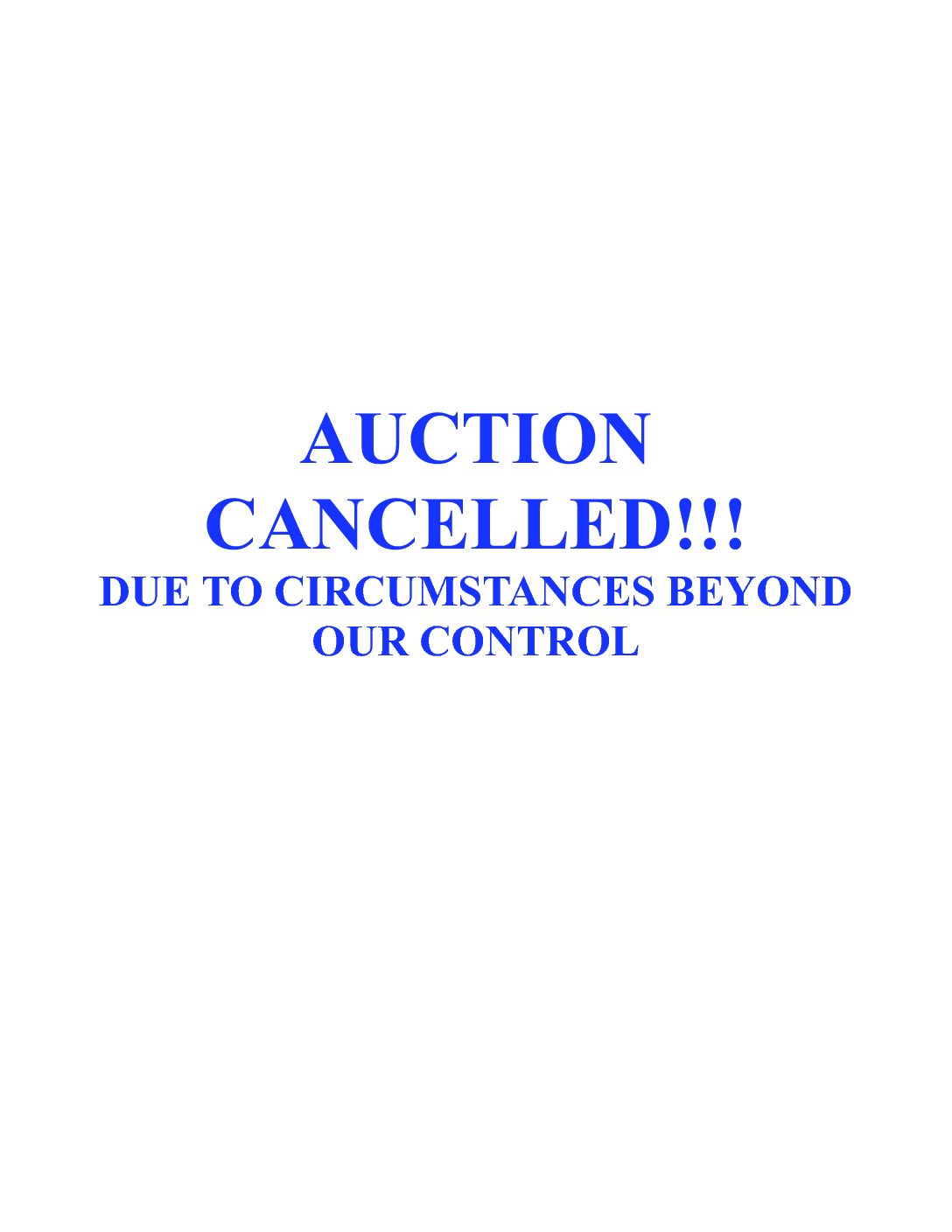 AUCTION CANCELLED